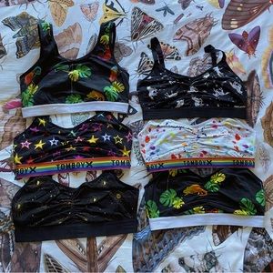 TomboyX Ruched Bra Set and Essentials soft bra